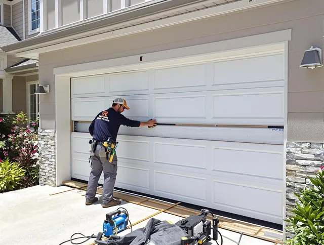 Winthrop Garage Door Repair team performing complete garage door replacement at Winthrop residence