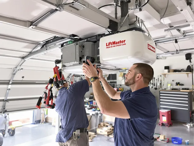 Winthrop Garage Door Repair technician performing advanced diagnostics on garage opener in Winthrop