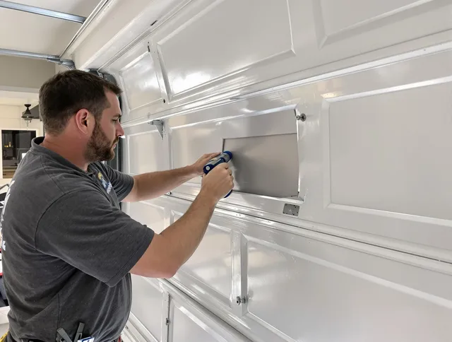 Garage door panel repair by Winthrop Garage Door Repair in Winthrop